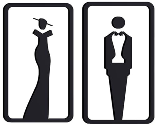 CuiCanfla Cartello bagno uomo donna, goffrato cartello bagno porta, segni adesivi, 2 pezzi bagno donne e uomini