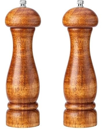 Gewürzmühle Pfeffermühle Manuelle Salz- Und Pfefferstreuer, Nachfüllbares Salz- Und Pfeffermühlen-Set Aus Holz Für Gewürze Chilimühle (Color : B, Size : 2pcs)