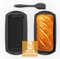 Ankway Moule en silicone pour pain rectangulaire avec grattoir à pâte, lot de 2 moules antiadhésifs en silicone pour gâteaux et pains, 28 x 14,3 x 6,3 cm, noir