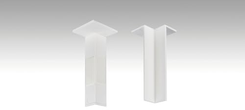 4 Innenecken für Meister Fußleisten | Profil 9 PK 19 PK (50mm) | Weiß | selbstklebend | ABS | Sockelleisten Zubehör