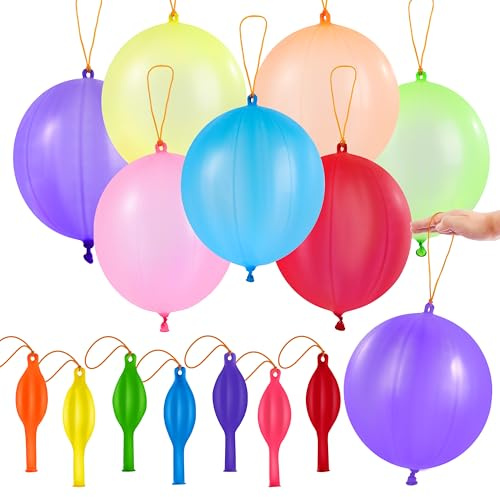 JOYIN 36 Pcs Punch Balloons, School Classroom Prizes, Heavy Duty Party Favors for Kids, Punching Balloons with Rubber Band Handle for Birthday, Goodie Bags Stuffers, Party Supplies