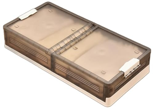 Roomdium Cassettiera portaoggetti da mettere sotto il letto, con coperchio in plastica trasparente, con coperchio in plastica trasparente, grande e sicuro, pieghevole, per vestiti, giocattoli, scarpe,