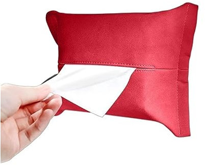 Kosmetiktücher Box Taschentuch-Aufbewahrungstasche for Sitzzubehör, Taschentuch-Aufbewahrungstasche, Taschentuchbox für Esszimmer Badezimmer Schlafzimmer(Red)