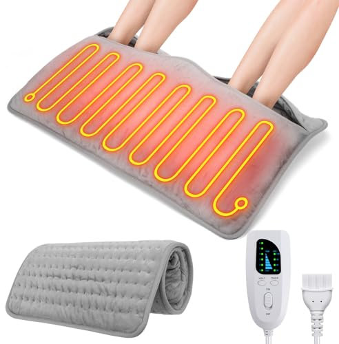 Anpress Calientapiés Eléctrico, Calentador de Pies Fríos para el Hogar y la Oficina, Calienta Pies Electrico, Terapia de Calor Relajante, Calentamiento Rápido Calienta Pies para Mujer Hombre, 74*40cm