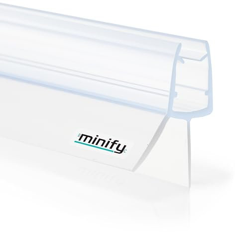 Minify - Joint de douche pour portes en verre (5 à 8 mm) – Barre de seuil et joint transparent avec lèvres d'étanchéité effet verre dépoli, disponible en plusieurs longueurs [1 x 80 cm].