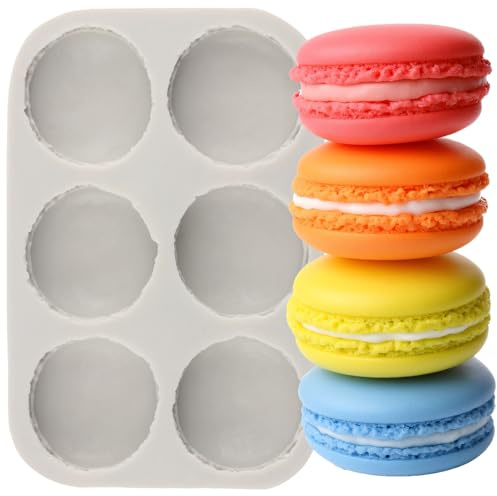 MINFEIDMS Macaron Hamburger Silicone Moulds Macaroon Fondant Mould for Cake Decorating Cupcake Topper Chocolate Gum Paste Candy Polymer Clay