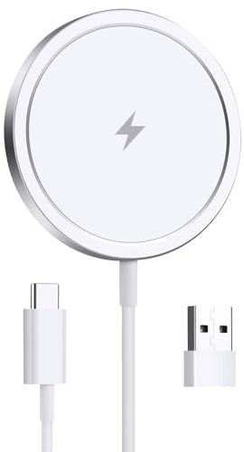 AXFEE Caricatore Wireless Magnetico, 1 Pezzi 15W Caricatore Senza Fili Veloce Fino, Caricabatterie a induzione Compatibile con i-Phone, Compatibile con iPhone 14 15 13 12 Pro Max Mini/XS/XR/X/SE