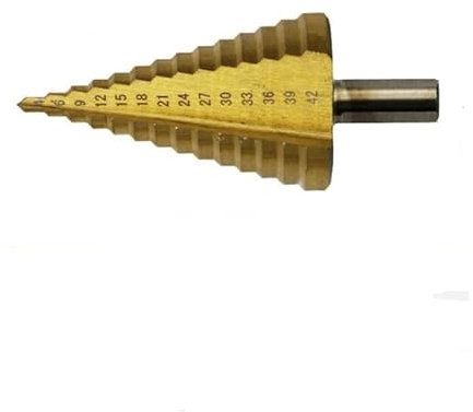 1 Stücke 4-32 4-42 Mm HSS Titan Beschichtet Stufenbohrer Bohren ElektrowerkzeugeMetall Hochgeschwindigkeitsstahl Holz Lochschneider Stufenkegelbohrer(4-42mm)