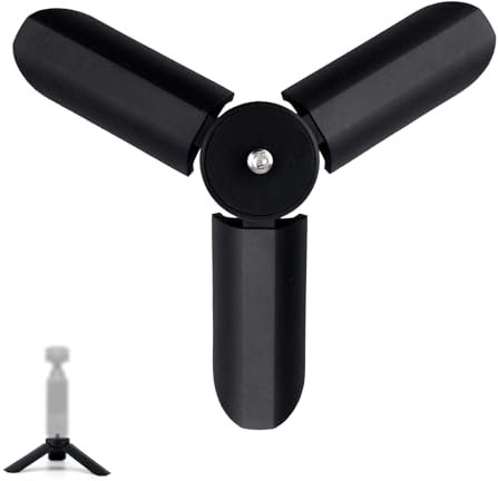 Mini Tripod for DJI OSMO Pocket 3 & 2, Portable Tripod Stand Tabletop Mount Lightweight Selfie Stick Comfortable Grip Practical Digital Device Accessories Camera Parts(Black)