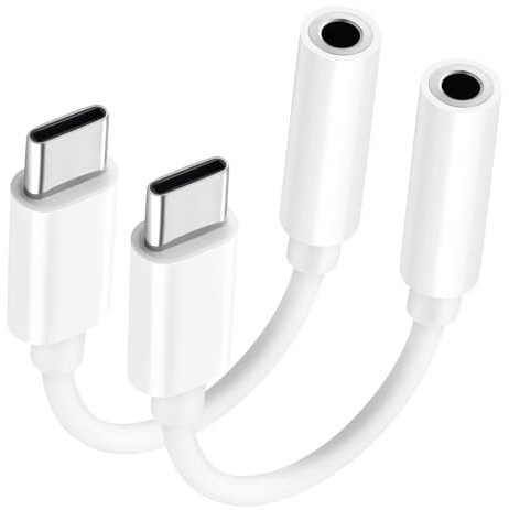 Adaptador de audio USB C a 3.5 mm – Adaptador de conector de auriculares para iPhone 16/16 Pro/15/15 Pro/Pro Max/Plus, cable auxiliar tipo C compatible con iPad, MacBook, Samsung Galaxy S24/S23/S22