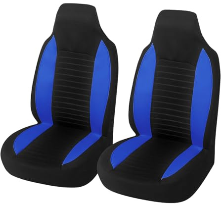 CGEAMDY 2 Stück Auto-Sitzauflage, Autositzbezüge in Premium Design, Universell Einsetzbarer Sitzbezug, Ideale Passform & Perfekter Schutz Für Alle Autositze (Bleu)
