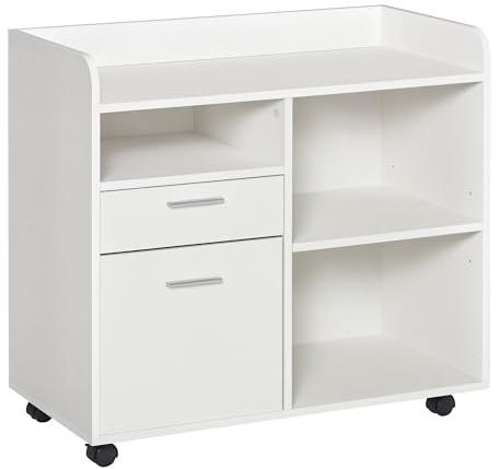 Vinsetto Mueble de Impresora 2 Cajones para Archivos 80x40x72 cm Roble