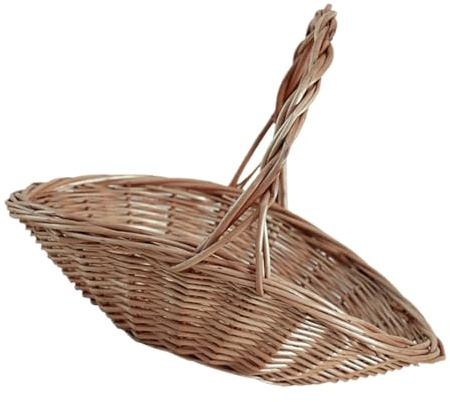 VICASKY Rattan-geflochtener Picknickkorb Mit Henkel Vielseitiger Korb Für Blumen Obst Und Gemüse Leicht Und Robust Für Gartenveranstaltungen Und Ausflüge