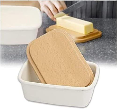 Beurriers Beurrier en Porcelaine avec Couvercle Beurrier Français Boîte De Rangement Isotherme Récipient De Stockage De Fromage De Cuisine