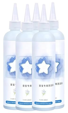 1-5 botellas de limpiacristales de 230 ml, compatible con ECOVACS. Robot limpiacristales W1S, W1 PRO, W2 PRO con aroma a campana de viento azul claro. Líquido limpiador especial.(230ML 5pc)