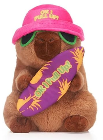 UKToyworld Pink Hat Capybara Peluche Planche de surf Marron 20,3 cm