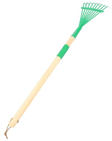 Milisten Rastrillo Infantil Extraíble con Mango De Madera Rastrillo De Jardín para Herramientas De Jardinería para Actividades Al Aire y Jardinería