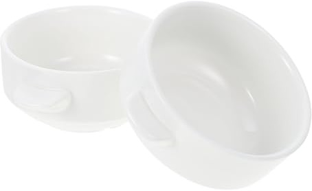 Toyvian 2 pezzi Ciotole in Ceramica per Zuppe e Cereali Materiale Premium Sicuro Design Doppio Manico Facili da Pulire e Conservare per Colazioni e Pranzi