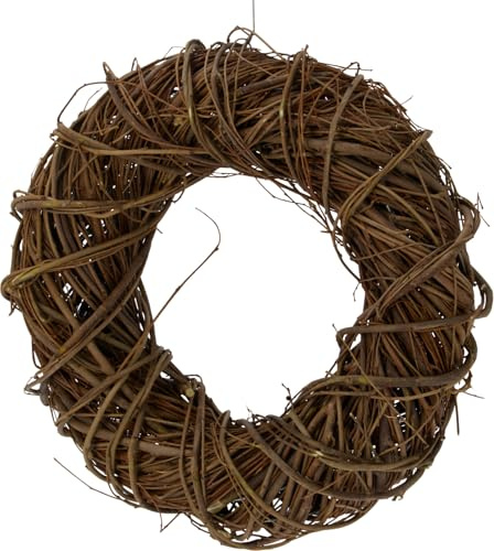 30cm Handcrafted Rustic Branch Wreath, Eco-Friendly Natural Decoration for Front Door, Wall, or Wedding Décor, Perfect for Christmas, Autumn & Holiday Styling (Style 2)
