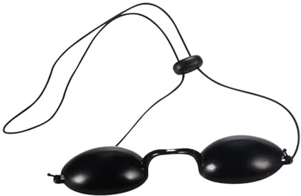 Protettore Occhi UV Nero in Tpu per Trattamento Viso | Taglia Regolabile, Design Ergonomico, Schermatura Confortevole per Procedure Cosmetiche e Uso LED