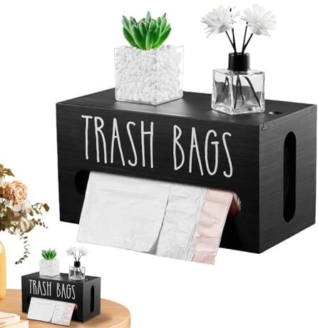 Soporte Y Dispensador Para Bolsas De Basura | De Almacenamiento De Papel De Madera - Soporte Para Bolsas De Basura,Para Uso En Casa, Apartamento, Oficina, Lavandería, Baño, Inodoro, Armario Y Escritor