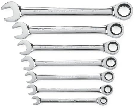 GearWrench 9317 Jeu De Clés Mixtes À Cliquet À 72 Dents Et À 12 Points, Ensembles SAE, 7 Pièces