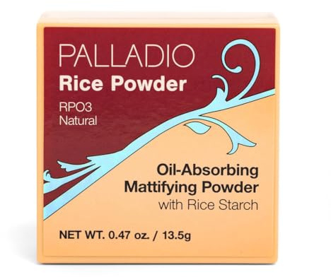 Palladio, Rice Powder Loose Setting Powder Absorbs Oil Leaves Face Looking and Feeling Smooth Helps Makeup Last Longer For a Flawless Fresh Look, Natural, 0.6 Ounce