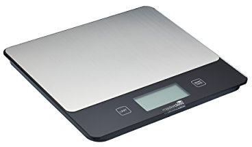 MasterClass Dry and Liquid Digital Kitchen Scales in Gift Box, Rectangular, 5 kg / 5 L Capacity, Silver/Black