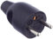 Zenitech DIO043063 Fiche mâle 2 pôles + terre sortie droite noire, 1 Paquet