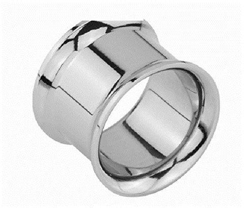 eeddoo Flesh Tunnel Double Flared mit Innengewinde Silber Edelstahl 8 mm