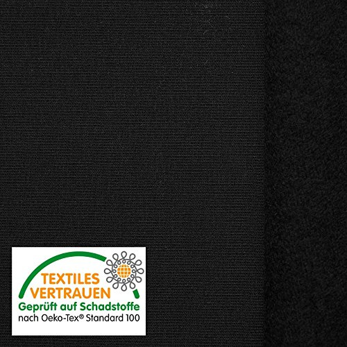 Öko-Tex® Sweat - elastischer, wärmender Stoff - per Meter schwarz | Ideal zum Nähen von Sweatshirts, Pullovern oder Hosen!
