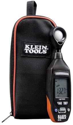 Klein Tools ET130 Digitales Lichtmessgerät | Lux und Foot Candle Messung | Beleuchtungsstärke Tester für Inspektion und Wartung | Mit Tragetasche und 9V Batterie