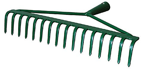 KARD Harke Rechen Laubrechen 16 Zinken mit Stiel 130 cm Harke Heurechen Rasenrechen