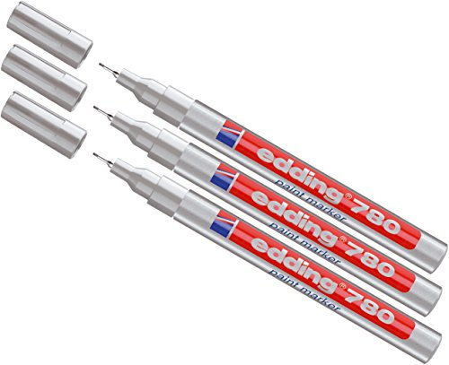 edding lackmarkör 780, 0,8 mm (3 × silver)