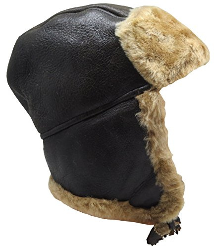 Felltrade Herren Lammfell Schaffell Fliegermütze Chapka Bomber Hut