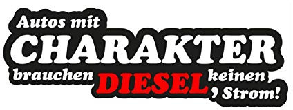 Aufkleber Autos mit Charakter Motiv Diesel Wetterfest ca. 16x5 cm JDM Feinstaub Plakette Fun Lustig Oldschool Umweltplakette Feinstauberzeuger