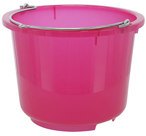Kerbl 298801 Stall- und Baueimer, 12 L, transparent/rosa