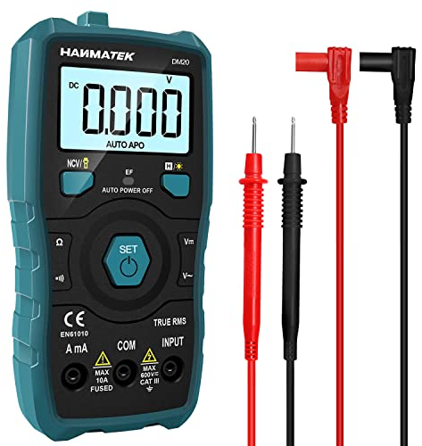 Digitalmultimeter 6000 Punkte HANMATEK DM20 Multimeter mit automatischer Messbereichserkennung mit AC/DC-Spannungs- und Strommessung NCV-Widerstand Berührungslose Spannungserkennung