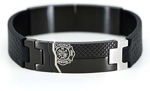 EINSATZGEIL Feuerwehr Armband Proudness - Lederarmband Mit Magnetverschluss Passend Zu Halskette - Freiwillige Feuerwehr Schmuck - Kameraden Herrenschmuck Geschenk