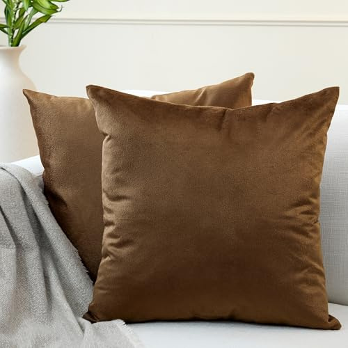 Encasa XO Samt Kissenbezug, Sofakissen ohne Füllung 16x16