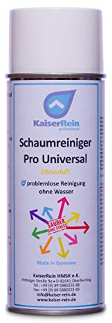 KaiserRein Schaumreiniger Pro Universal Zitrusduft problemlose Reinigung ohne Wasser I Entfernt Flecken aus Polstern und Teppichböden