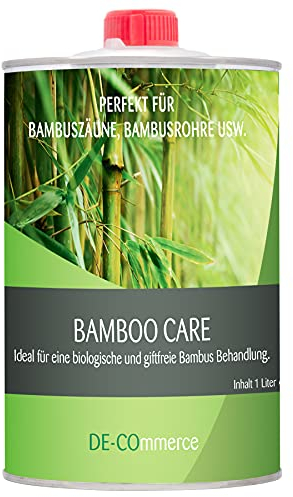 DE-COmmerce® 1 litro de Aceite de bambú Bamboo Care incoloro para Valla de bambú Exterior I Aceite de Cuidado de Madera a Base de Aceite de linaza I Barniz Transparente para Madera de bambú