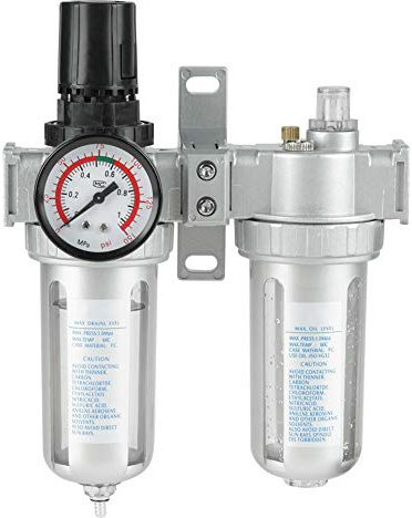 SFC400 Luftkompressor Filterregler Combo mit Feuchtigkeitsfalle, Ölschmierer, Wasserfilter und Elementanzeige