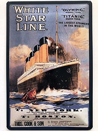 Metall Schild 20x30cm White Star Line Olympic Titanic Urlaub Blechschild
