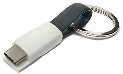 SYSTEM-S USB 3.1 nyckel hänge kabel 10 cm typ C kontakt till 2.0 typ A kontakt svart