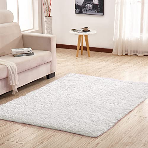 CHBIN Kunstfell 50x120cm Carpet Wohnzimmer Lammfellimitat Teppich Weich Teppich Faux Lammfell Flauschig für Bettvorleger Sofa Matte Oder Schlafzimmmer Deko Usw, Weiß