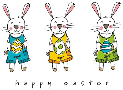 Osterservietten Osterhasen Easter Fun (2er Set / 40Stück) Schriftzug Happy Easter Ostern Servietten Tischdekoration Dekoration SET Napkin Papierservietten 3-lagig 33x33cm