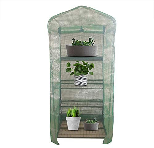 TKSE Mini Invernadero, casa Verde de jardín portátil con Puerta Enrollable, casa de Plantas de plástico, Invernadero cálido, Plantas de Flores, jardinería al Aire Libre(Los 69 * 49 * 160cm)