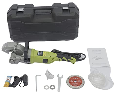 Fresadora eléctrica de 4000 W, fresadora de pared, con 5 hojas de sierra, cubierta protectora con cierre de rosca para cortar mármol, granito y hormigón