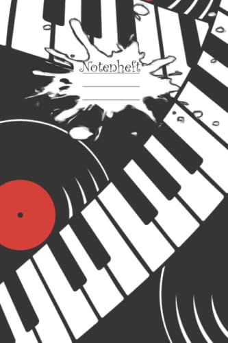 Notenheft: Schönes blanko Notenheft | große Notenlinien | Auch für Kinder geeignet | doppelseitig | Hoch | DIN A5